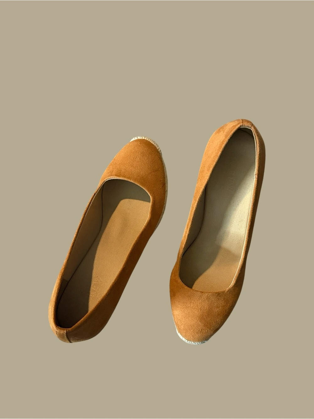 J. Crew Tan Suede Wedge Espedrille